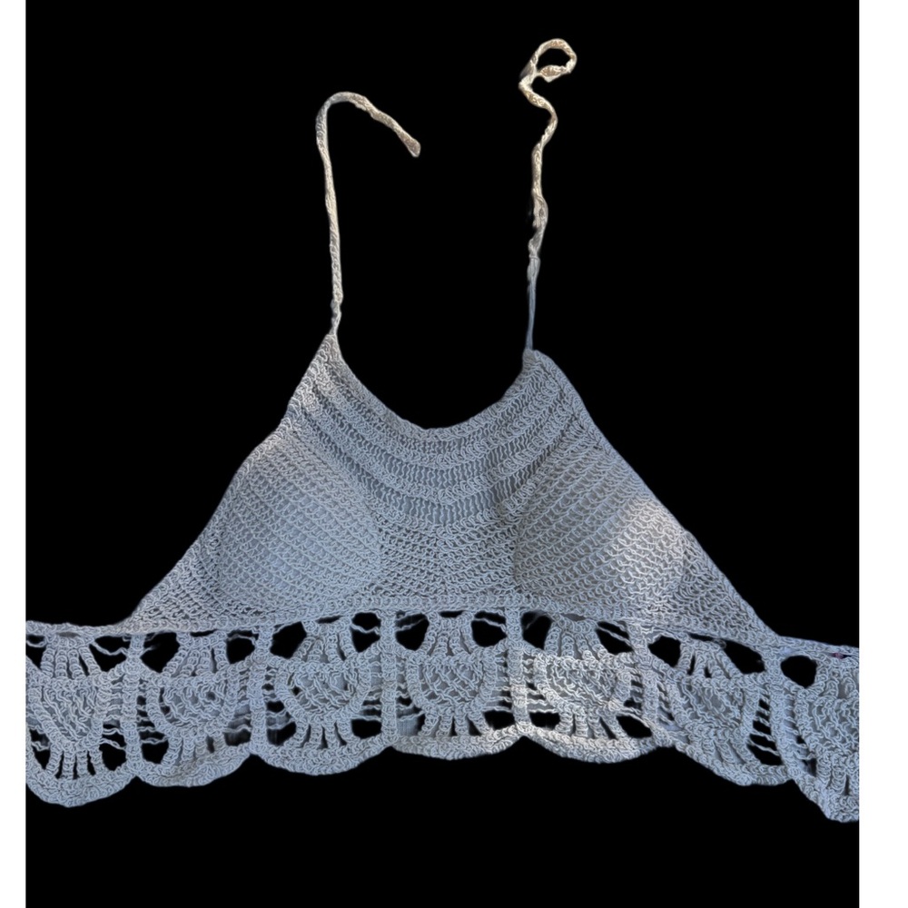 Crochet Halter Top in beige